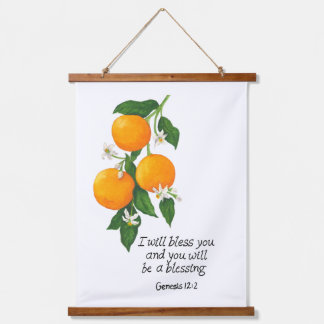 Orange Fruit Genesis 12:2 Wandteppich Mit Holzrahmen