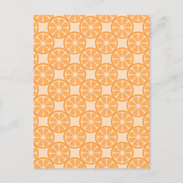 Orange Fruit Orange Muster Postkarte (Vorderseite)