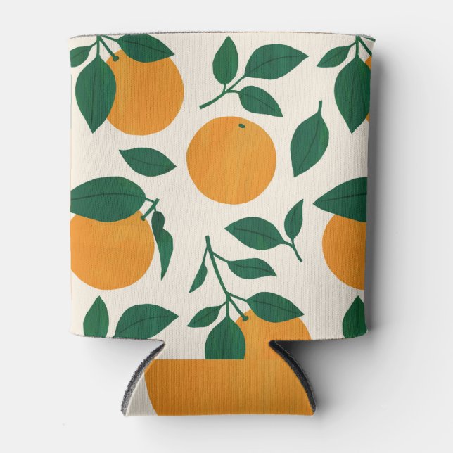 Orange Fruit Pattern Illustration Dosenkühler (Vorderseite)