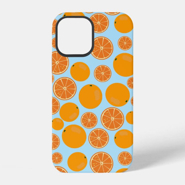 Orange Fruit Pattern iPhone 12 Hülle (Rückseite)