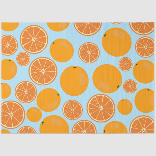Orange Fruit Pattern Seidenpapier (Vorderseite)