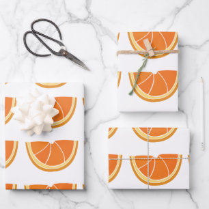Orange Fruit Slice Geschenkpapier Set