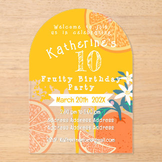 Orange Fruity Birthday Einladung