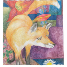 orange FuchsDuschvorhang Duschvorhang