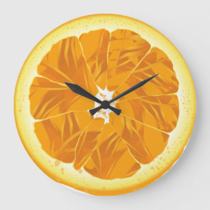 Orange Fun Große Wanduhr