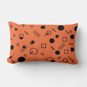 Orange, fun, trendy, geometric Memphis graphic Lendenkissen