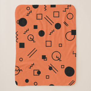 Orange, fun, trendy, geometric Memphis graphic Sherpadecke