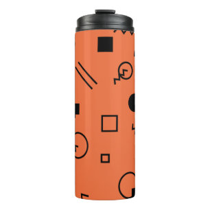 Orange, fun, trendy, geometric Memphis graphic Thermosbecher