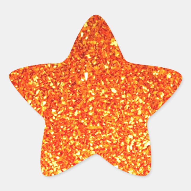 Orange funkelnd Glitter Stern-Aufkleber (Vorderseite)