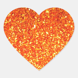 Orange funkelnd Glitzer Herz-Aufkleber