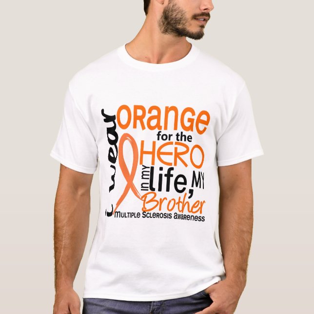 Orange für Bruder Mitgliedstaat-multiple Sklerose T-Shirt (Vorderseite)