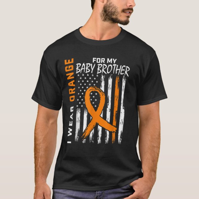 Orange für die Bruderleukämie-Aufklärungsflagge me T-Shirt (Vorderseite)