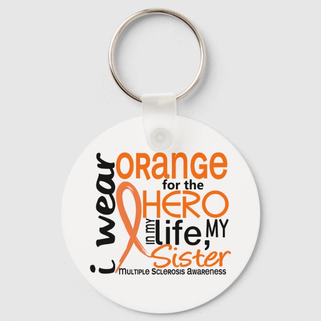 Orange für Herd 2 Sister MS Multiple Sklerose Schlüsselanhänger (Vorderseite)