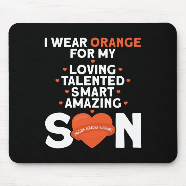 Orange für meine Son Multiple Sklerose Awarenes tr Mousepad (Vorne)