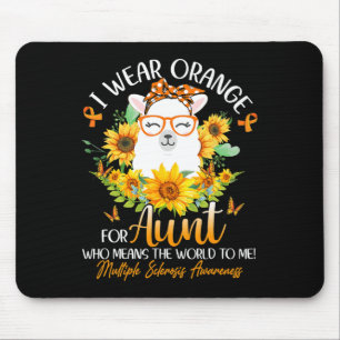 Orange für meine Tante tragen Frau Awareness Llama Mousepad
