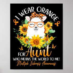 Orange für meine Tante tragen Frau Awareness Llama Poster