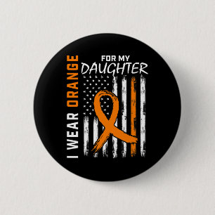 Orange für meine Tochter Leukämie Krebs Awaren tra Button