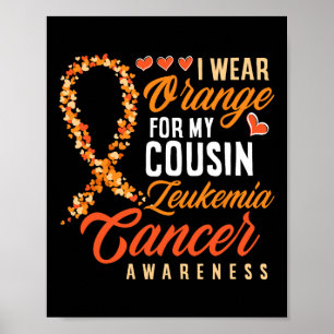 Orange für meinen Cousin Leukämie Krebsvorkommen t Poster