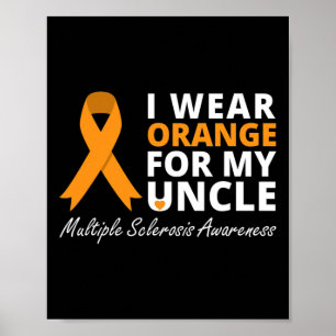 Orange für meinen Onkel tragen Frau Awareness Ribb Poster