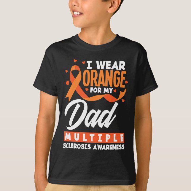 Orange für meinen Vater tragen Frau Vater Multiple T-Shirt (Vorderseite)
