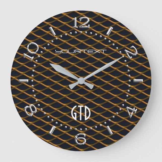 Orange für personalisierte industrielle Automobilt Große Wanduhr (Vorderseite)