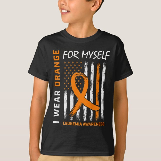 Orange für sich selbst Leukämie Bewusstsein Amerik T-Shirt (Vorderseite)
