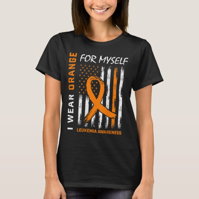 Orange für sich selbst Leukämie Bewusstsein Amerik T-Shirt (Vorderseite)