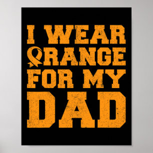Orange für Vater Leukämie Bewusstsein Krebs-Tochte Poster