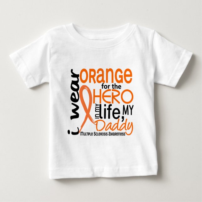 Orange für Vati Mitgliedstaat-multiple Sklerose Baby T-shirt (Vorderseite)