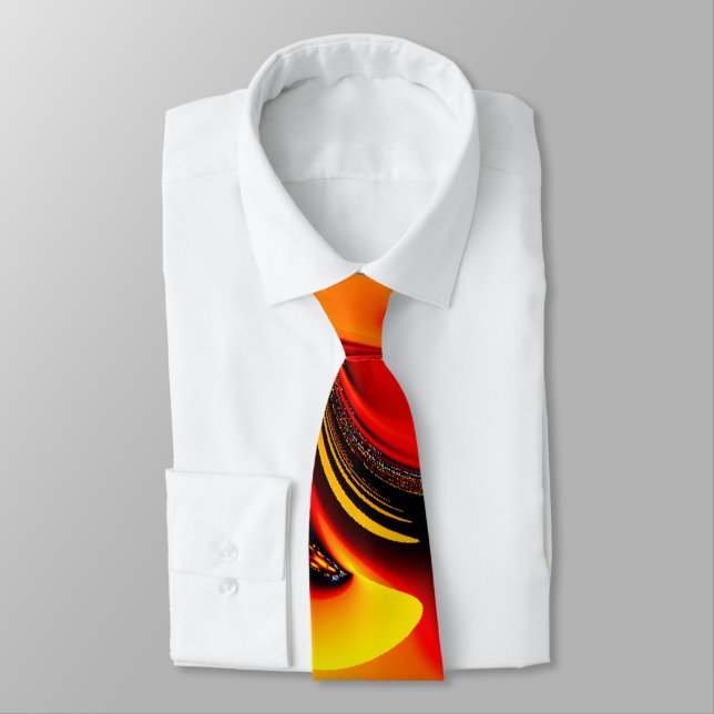 Orange Fury Fraktal  Krawatte (Gebunden)