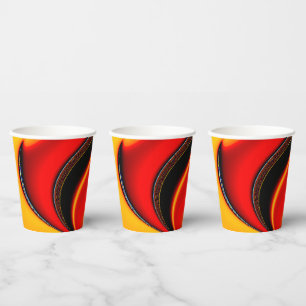 Orange Fury Fraktal Pappbecher