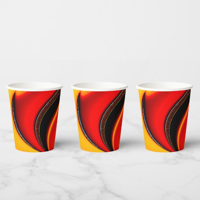 Orange Fury Fraktal  Pappbecher (Multi)