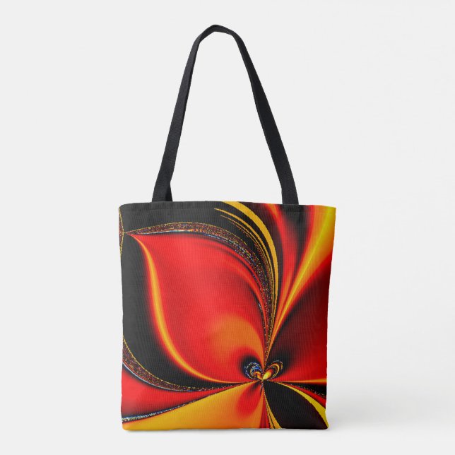 Orange Fury Fraktal Tasche (Rückseite)