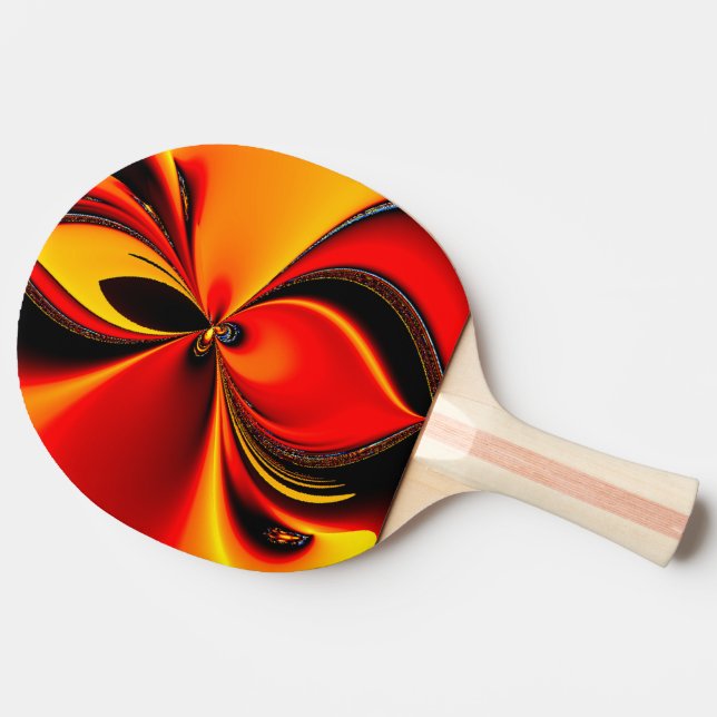 Orange Fury Fraktal Tischtennis Schläger (Seitenansicht)