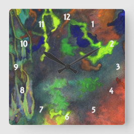 Orange Fusion Custom Clock Quadratische Wanduhr