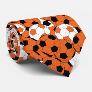 Orange Fußball-Collage - Seitendruck zwei Krawatte