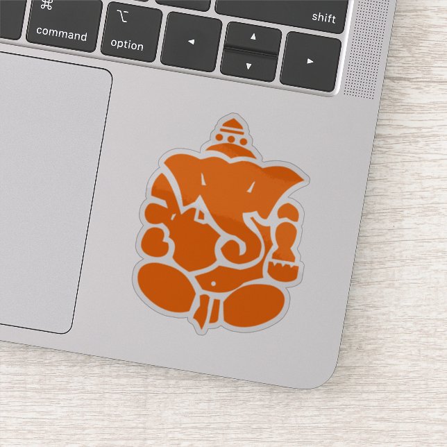 Orange Ganesha Illustration Aufkleber (Detail)