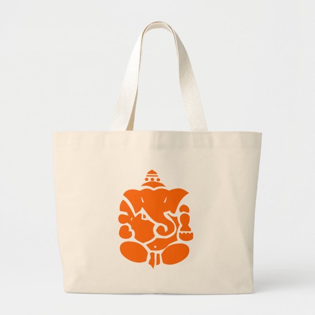 Orange Ganesha Illustration Jumbo Stoffbeutel (Vorne)