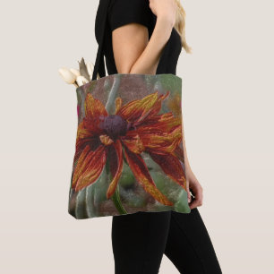 Orange Gänseblümchen-Blumenkunst  Tasche