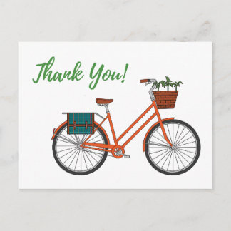 Orange Garden Bike Vielen Dank Postkarte