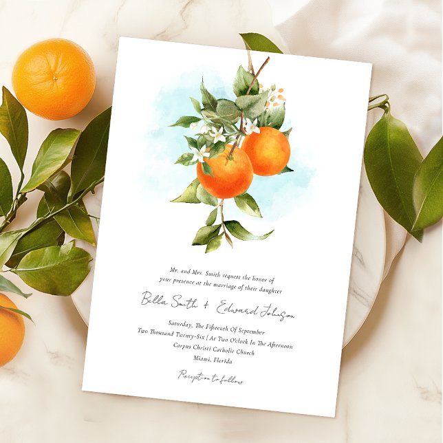 Orange Garden Boho Wedding Einladung (Von Creator hochgeladen)