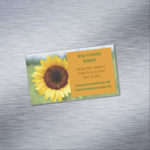 Orange Gardener Landscaper Florist Sonnenblume Magnetische Visitenkarte