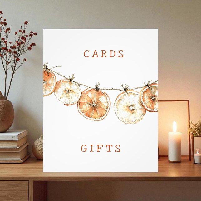Orange Garland Wedding Cards & Gifts Zeichen Fotodruck (Von Creator hochgeladen)