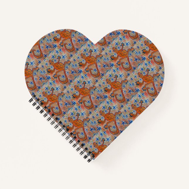 Orange Gecko Heart Notebook Notizbuch (Vorderseite)