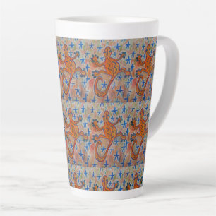 Orange Gecko Latte Tasse