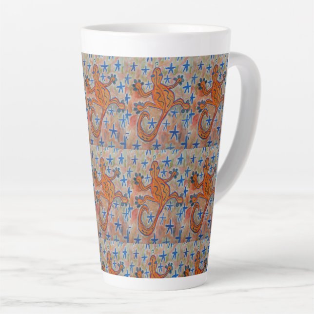 Orange Gecko Latte Tasse (Rechte Ecke)