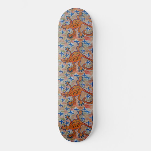 Orange Gecko Skateboard (Vorderseite)