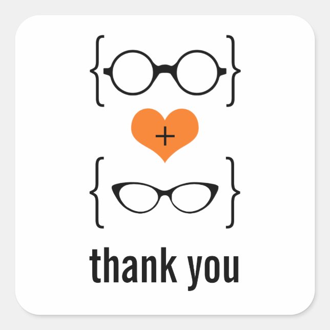 Orange Geeky Glasses Dankes an Stickers (Vorderseite)