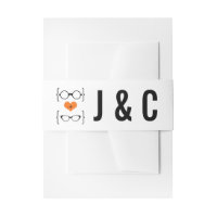 Orange Geeky Glasses Wedding Belly Bands