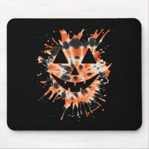 Orange Gefärbte Krawatte Kürbislaterne Face - Hipp Mousepad